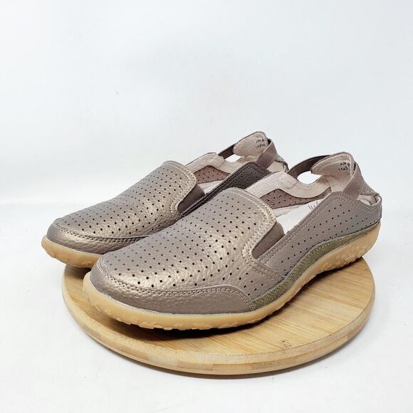 Spring Step Shoes Womens 40 Bronze Metallic Leather Loafer Flat Comfort Sandals - Picture 6 of 13